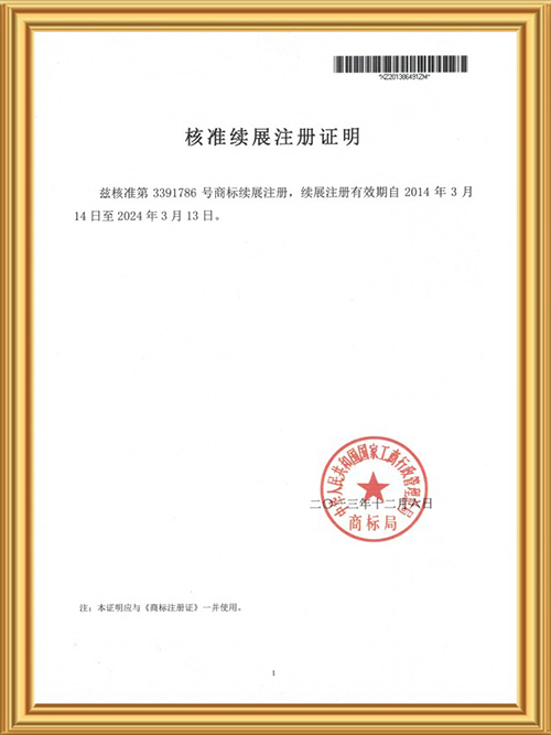 续展注册证明
