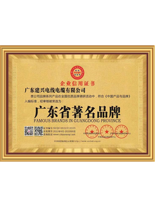 品牌信用证书